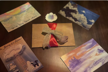 Postcard Art Print Set- "Postcards From the Afterlife"- A Guide for Ghosts